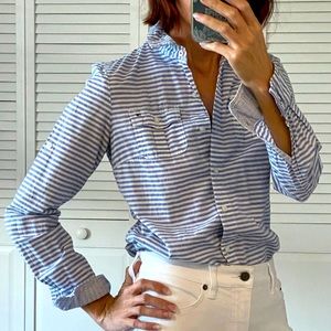 Tommy Hilfiger Blue & White Striped ButtonUp Shirt